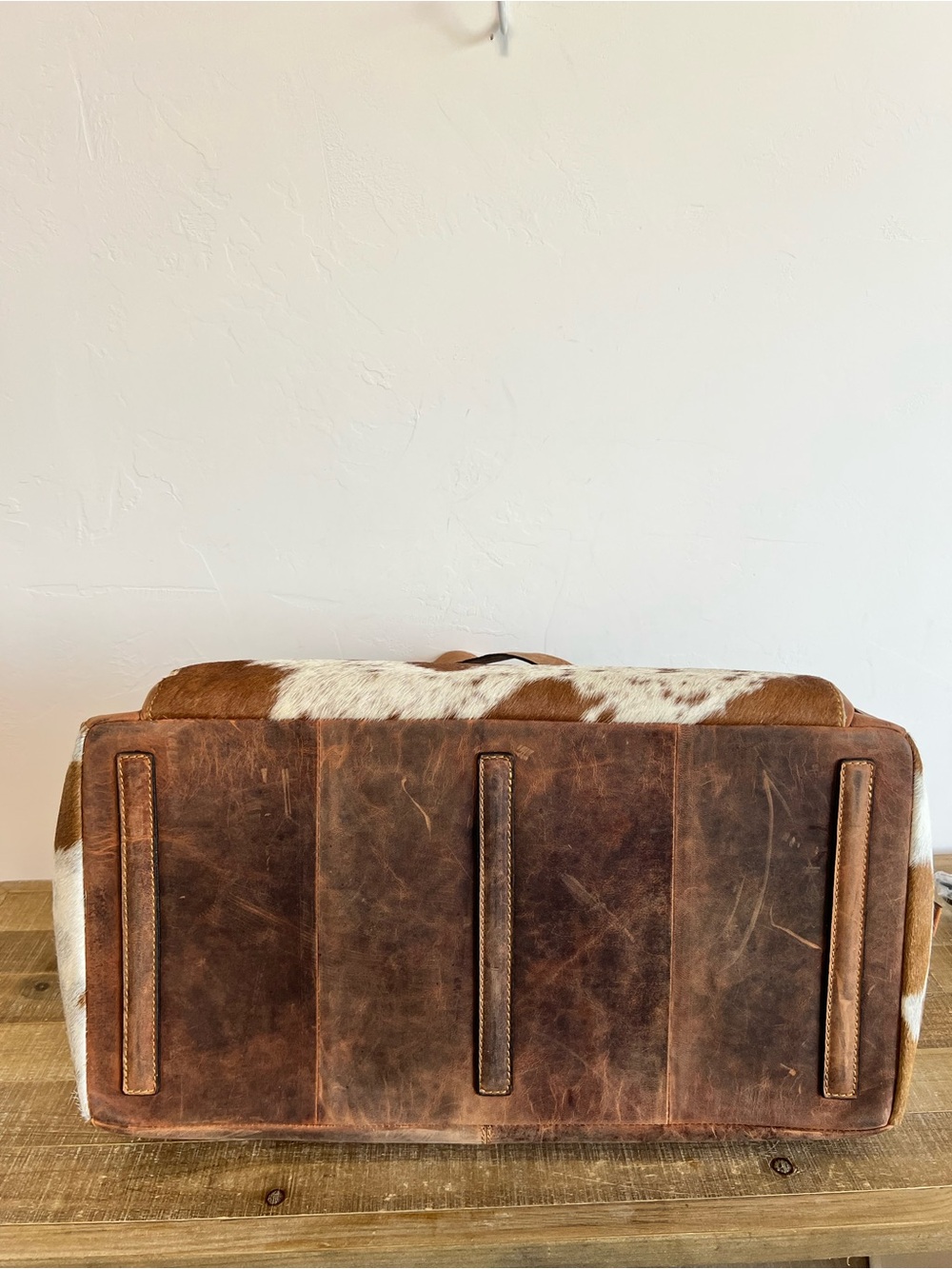Myra Bag Cowhide Leather Duffle Bag Western Weekender Travel Carry On NWT - Picture 9 of 15
